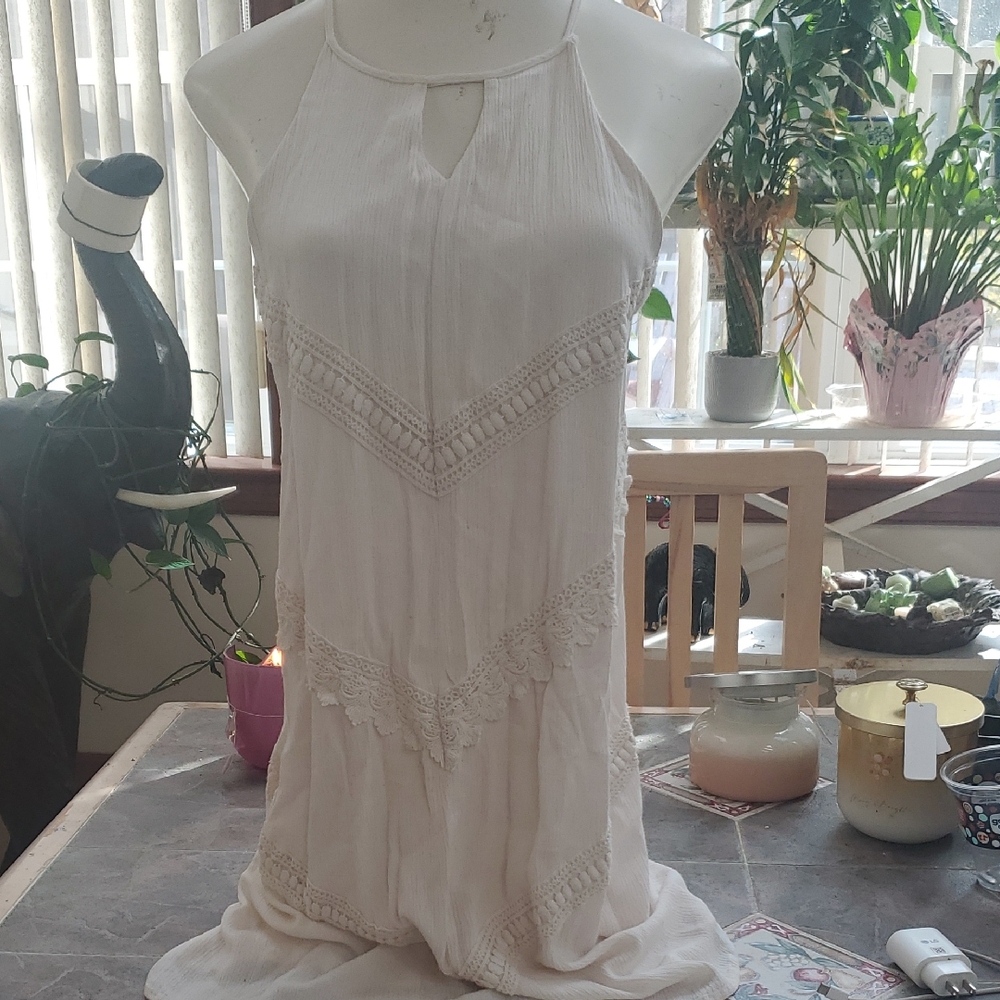 Mossimo Supply Co. Cream Midi Dress